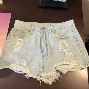 Short Length Light Wash SHEIN Jean Shorts